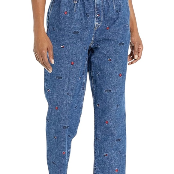 Tommy Hilfiger Denim - Tommy Hilfiger Blue Straight Leg Jeans with Embroidered size 18